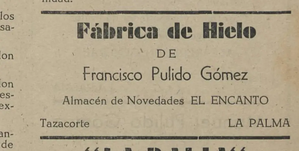 Publicidad La Palma, 1952